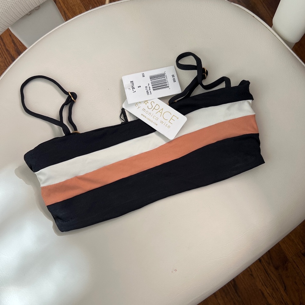 NWT L*space rebel stripe bikini top
